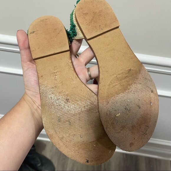 Anthropologie pom pom‎ embroidered sandals size 37 - Picture 7 of 7